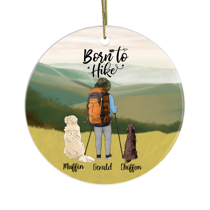 Personalized Gifts Custom Hiking Dog Ornament - Born To Hike