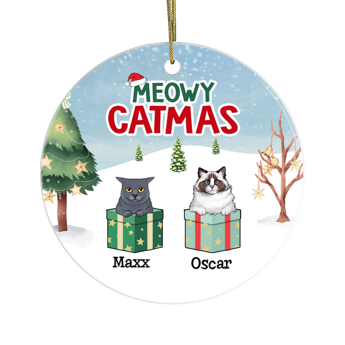 Personalized Ornament, Meowy Catmas Custom Christmas Gift for Cat Loverss