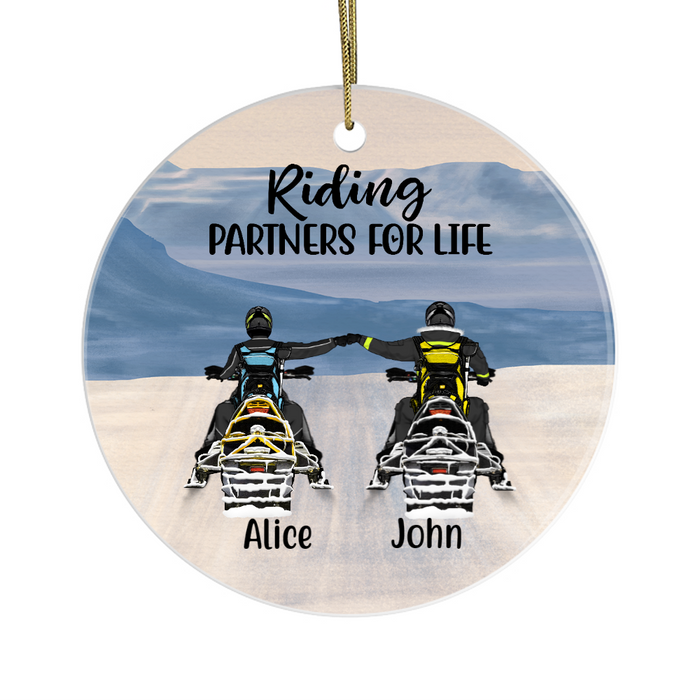 Personalized Ornament - Snowmobiling Partners Custom Gifts For Snowmobile Lovers