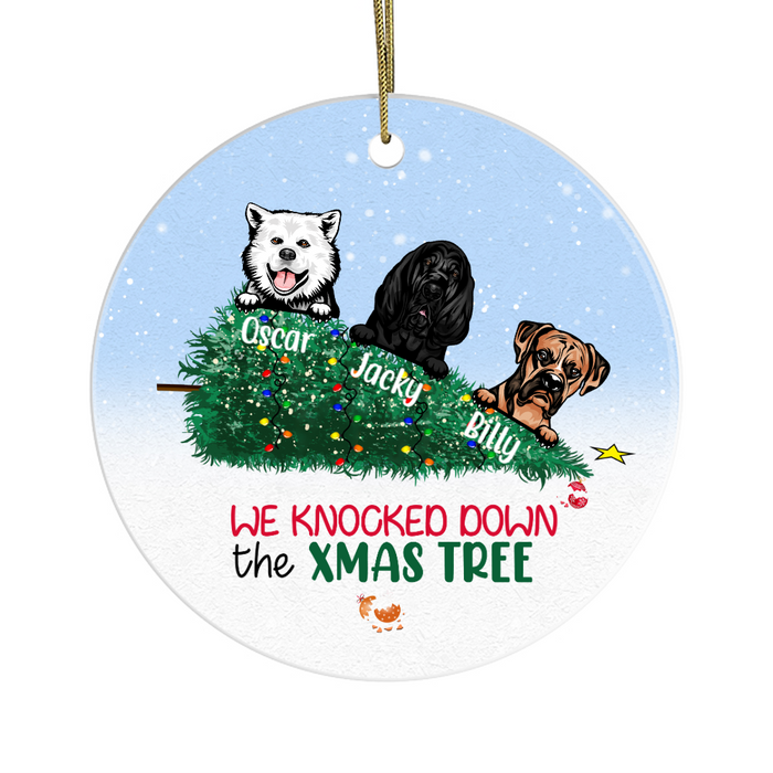 Personalized Ornament, Dog Knocked Down Xmas Tree Christmas, Custom Gift for Dog Lovers