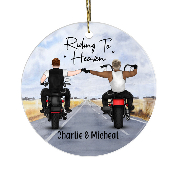 Personalized Ornament, Riding To Heaven Partners, Custom Gift for Motorbike Lovers