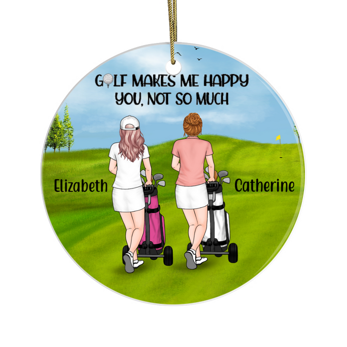 Personalized Ornament, Golf Gifts For Her, Golfing Partners for Life, 2 Woment, Pack of 1-5
