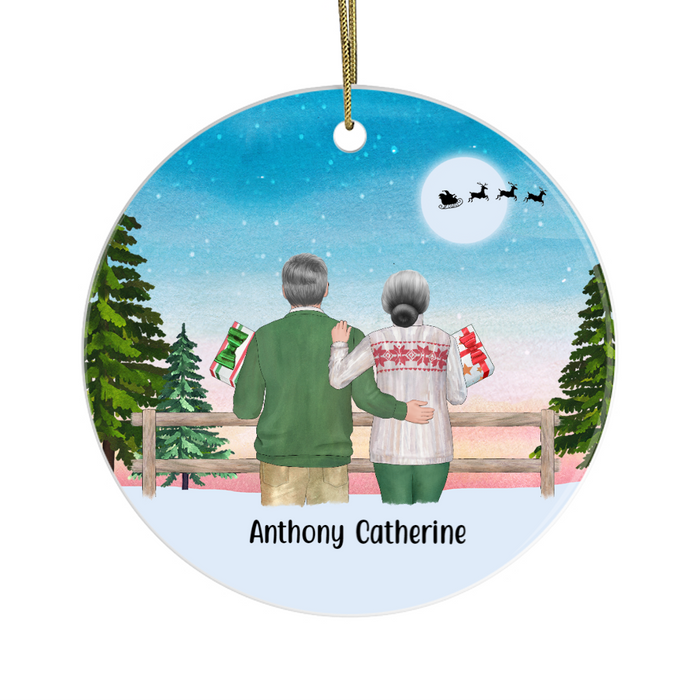 Personalized Ornament, Old Couple Christmas, Custom Gift for Grandparents