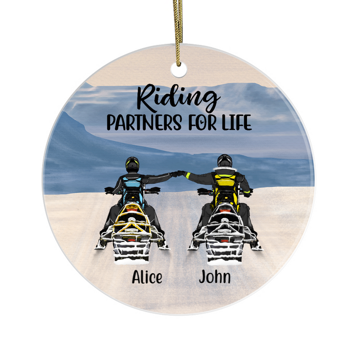 Personalized Ornament, Snowmobiling Partners, Custom Gifts for Snowmobile Lovers