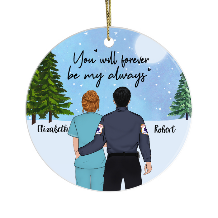 Personalized Ornament, EMS Couple, Custom Gift for Christmas