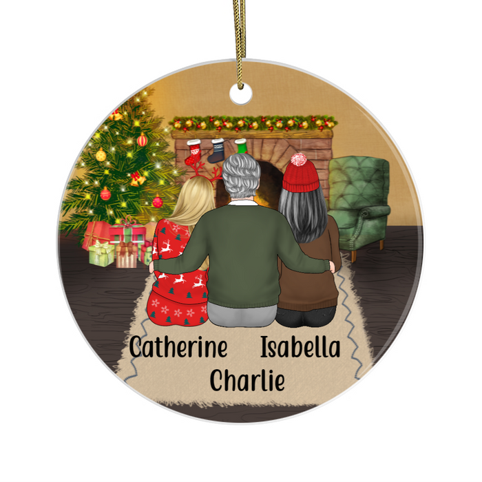 Father, Mother, and Daughters - Christmas Personalized Gifts Custom Ornament for Daughters and Mom