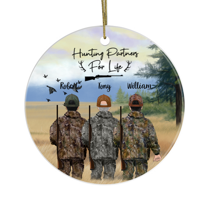 Personalized Ornament, Three Duck Hunting Men Partners Christmas, Custom Family Gift and Friends