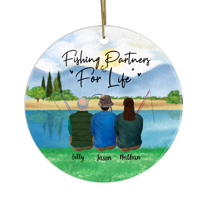 Personalized Ornament, Fishing Gifts, Fishing Buddies Three Men, Christmas Gift