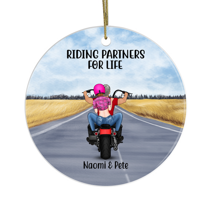 Personalized Ornament, Motorcycle Couple, Custom Gift for Bikers