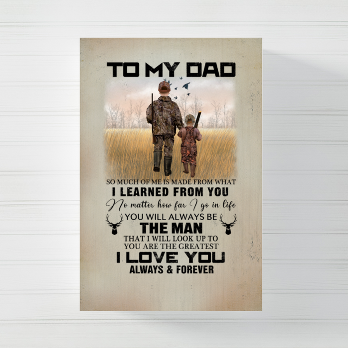 To My Dad - Personalized Gifts Custom Hunting Canvas for Dad, Hunting Lovers