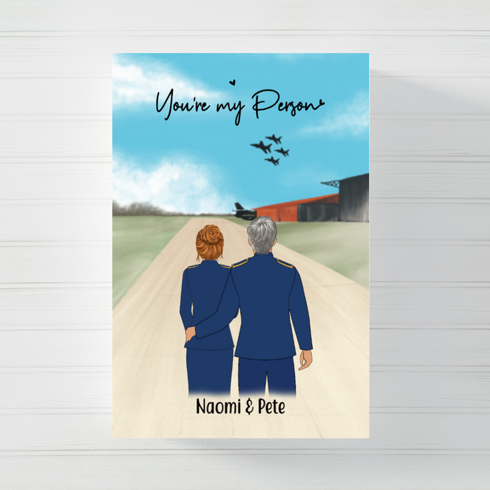 Personalized Canvas/ Poster, Military Couple Gift for Lovers