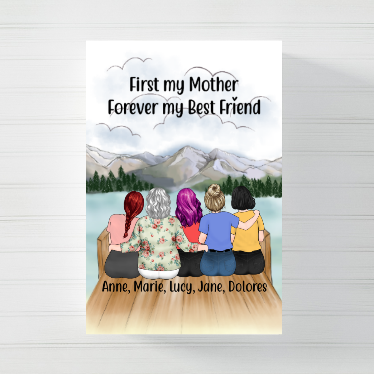 Personalized Canvas Gift For Mom - Custom Gifts For Mom - First My Mother  Forever My Best Friend Poster