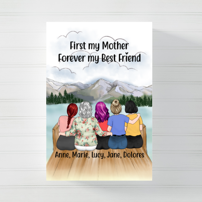 First My Mother Forever My Best Friend - Mother's Day Personalized Gifts Custom Canvas for Daughter for Mom