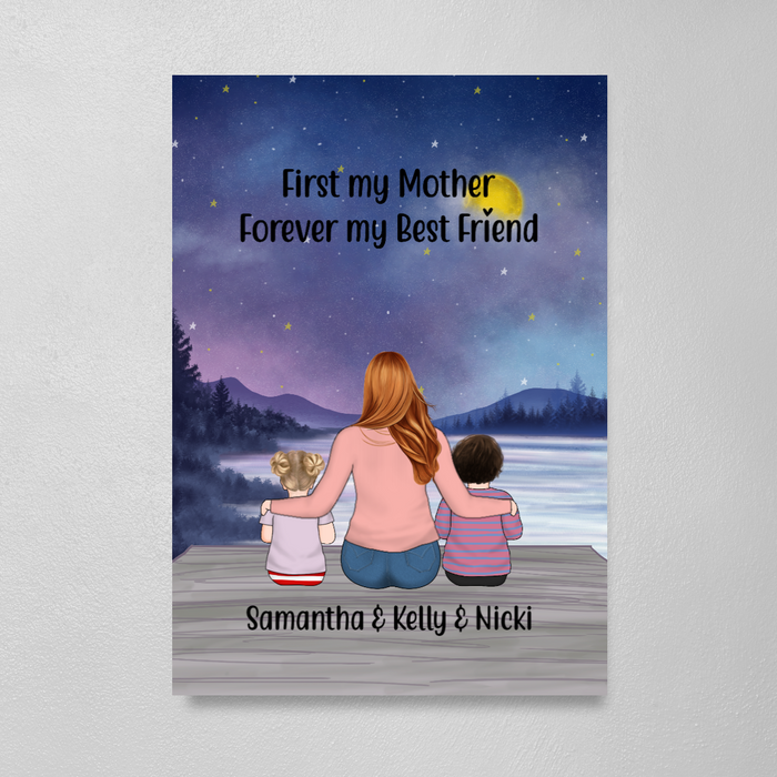 First My Mother Forever My Best Friend - Mother's Day Personalized Gifts Custom Canvas for Mom