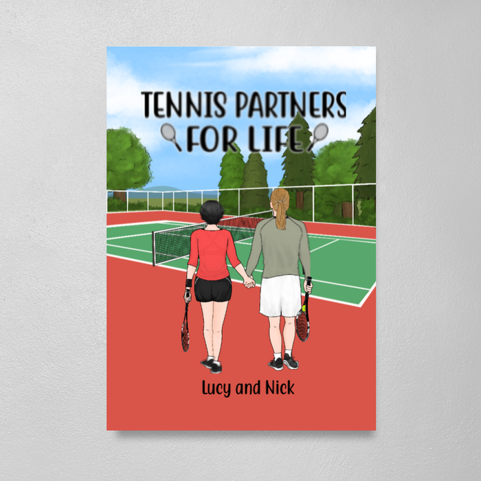 Personalized Poster/Canvas, Tennis Partner, Gift for Tennis Couple and Friends