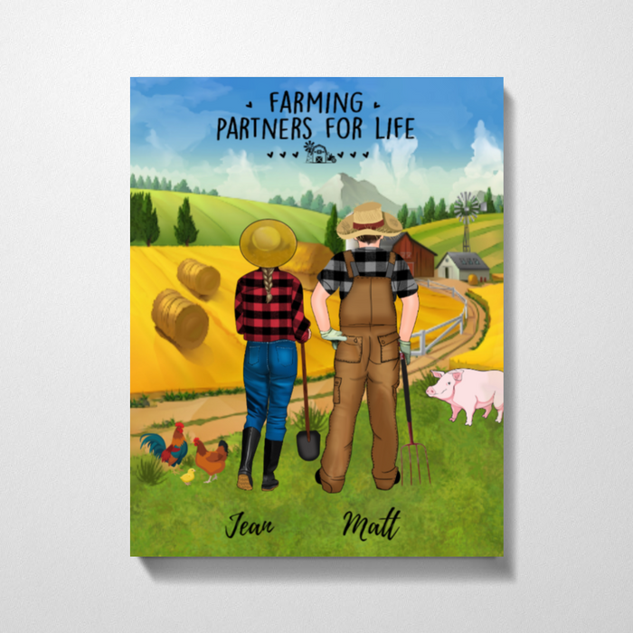 Personalized Canvas, Farming Partners for Life, Gifts for Farmers