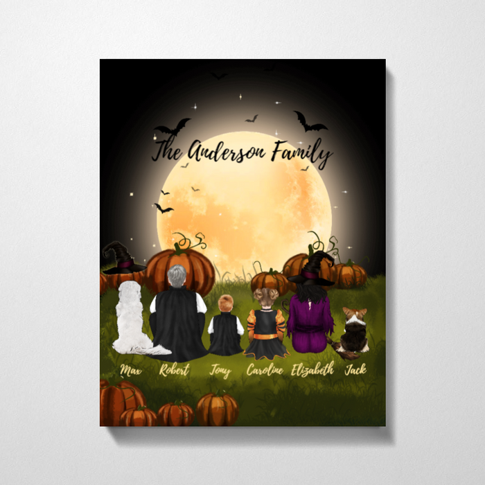 Custom Family Premium Canvas Personalized Gift for Halloween