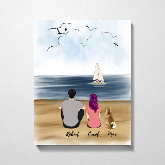 Couple On The Beach Customized Premium Canvas