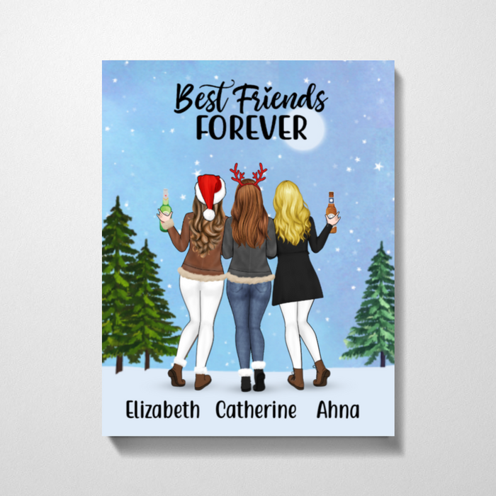 Personalized Canvas, Christmas Sisters, Custom Gift for Christmas