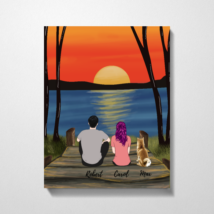 Couple Watching Sunset Customized Premium Canvas