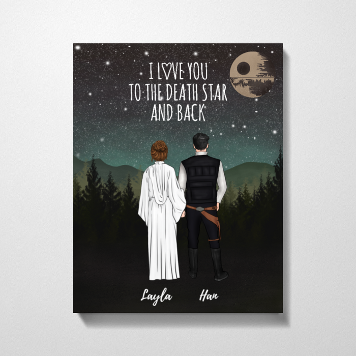 Custom SW Couple Love To Death Star Premium Canvas Gift for SW Lovers