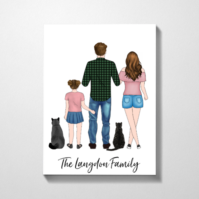 Personalized Canvas, Family and Cats Gifts for Family Members