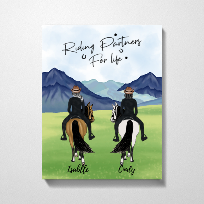 Riding Horse Together Customized Premium Canvas