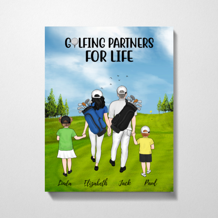 Personalized Canvas, Golf Family Gift for Golf Lovers