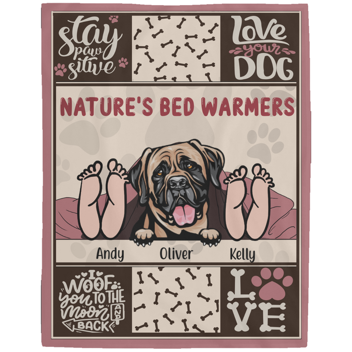 Personalized Blanket, Dogs and Couple Nature's Bed Warmers, Custom Gift for Dog Lovers