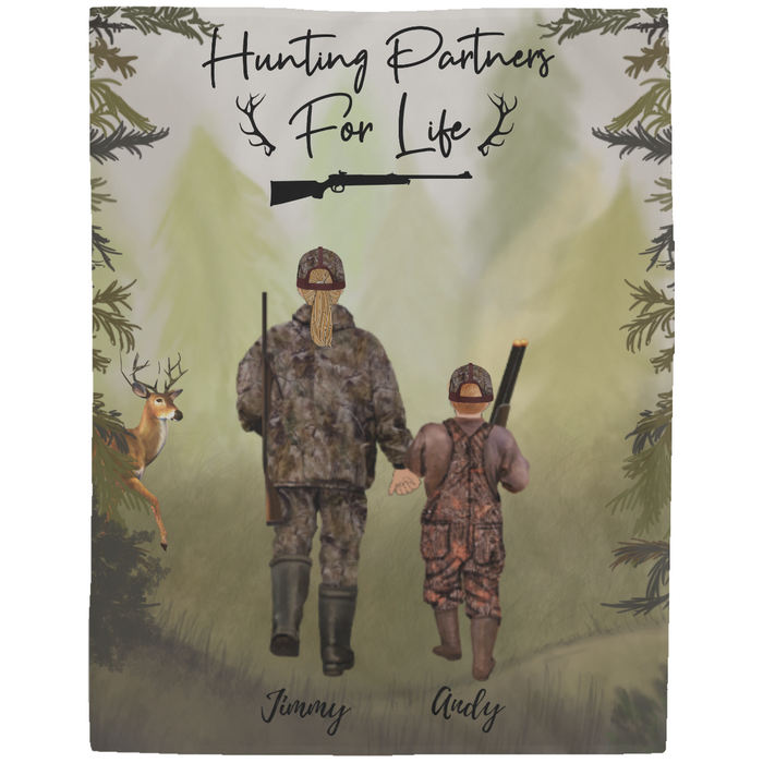 Personalized Blanket, Hunting Partner for Life, Adult and Kid, Gift for Hunters